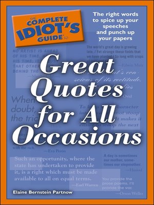 cover image of The Complete Idiot's Guide to Great Quotes for All Occasions